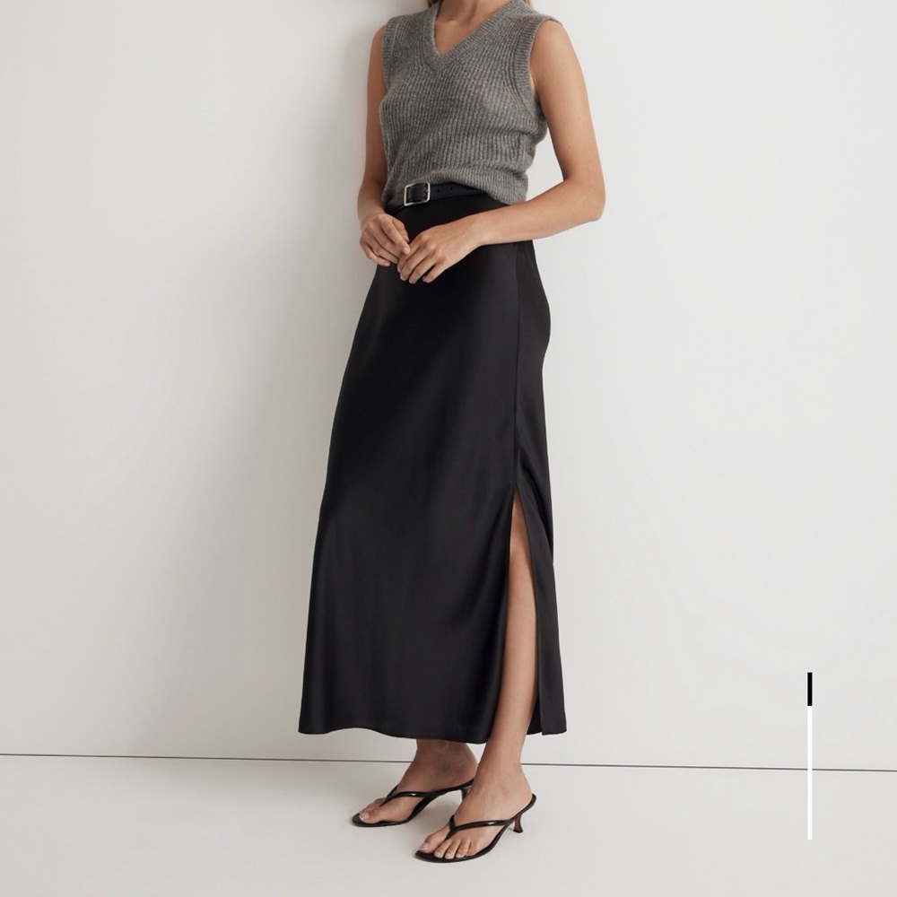 Madewell Satin Maxi Slip Skirt